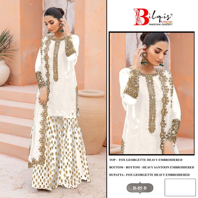 Bilqis B 85 faux Georgette Pakistani Suits Wholesalers In Delhi
